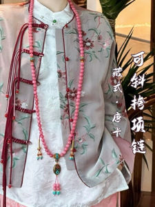 New Chinese Style Long Necklace 108 Beads Agate Jade Sweater Chain Ethnic Fashion Accessories Crossbody Chain for Women