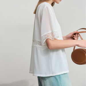 AMII | Elegant Summer Lace V-Neck Chiffon Blouse