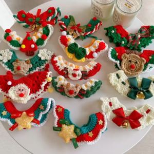 Christmas Pet Collar For Cats And Dogs Santa Claus Bell Neck Scarf