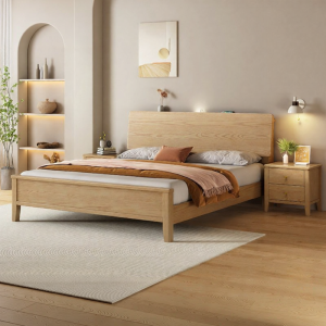 MAIYUQI | Scandinavian Birch Wood Storage Bed