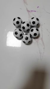 3.2cm 6Pcs/Pack Table Soccer Foosballs Game Replacements Mini Football Balls Black and White Tabletop Decor Kids Sport Gifts