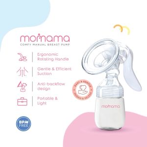 Momama® Comfy Manual Breast Pump with Bottle Collector | Ergonomic Handle Soft Cushion Pad Enhanced Suction