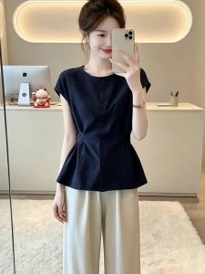 Slimming Waist Big Size T-Shirt Blue