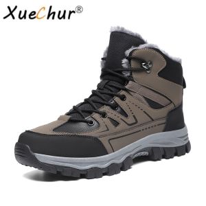 Giày Nam Mùa Đông cổ điển xuechur Giày sneaker da nam ủng đi tuyết lông ngoài trời ấm áp chống nước bốt đến mắt cá Giày đi bộ cỡ lớn 45 46 47 48