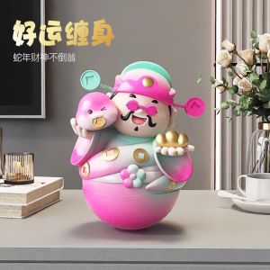 2025 Snake Year Lucky Mascot Figurine Weaving Boy Desktop Decoration Cashier Counter Decor Chinese New Year Gift Shop Decoration