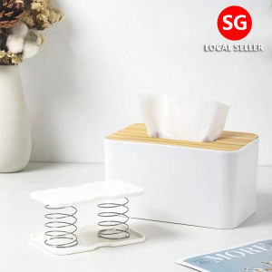 🇸🇬【SG stock】Tissue Paper Box Container Storage Home Office Car Tissue Napkin Holder Wooden Container Napkin Scandinavian Paper Box for Office Car Home Household Tissue Paper Box Wooden Cover | Square Rectangle Round Shape | Minimalist Style