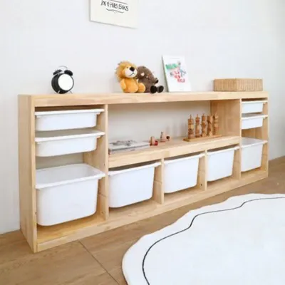 Large Capacity Children Bookshelf and Toy Storage Cabinet Combination