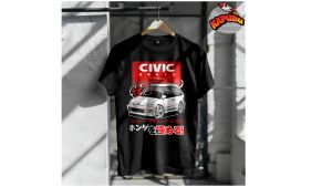 Kaos Baju TShirt Otomotif desain kartun Honda Civic Nouva