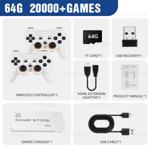 M15 Pro Game Stick Retro Video Game Console with Wireless Gamepads Controller Mini TV Handheld Game Player 64/128G 40000+ Games