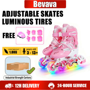 Roller skates for kids knee pad for kids for kids Roller Skate With 4 Wheel Inline wheels size 27-41 po