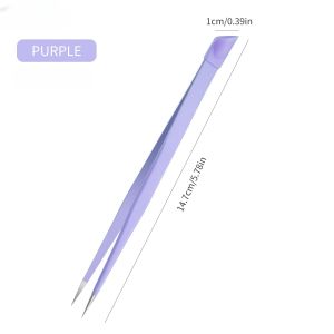 Multi-Functional Nail Tweezers with Double Head Pressure Stick for Diamond Application Silicone Anti-Static Straight Mouth Tweezers