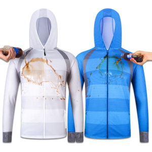 (M-3XL)Men Quick Dry Hydrophobic Anti-fouling Fishing Jacket Camping Hiking Trekking UV Protection Long Sleeve Shirt Cycling Clothes FF063