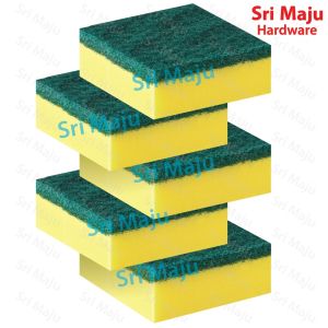 5 Pieces Tough Clean Scrub Sponge / Value Pack Heavy Duty Scouring Sponge Dish Wash Cleaning / Span Basuh Cuci Pinggan Sabut Berspan