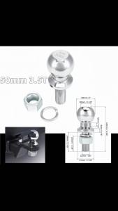 High Quality 50mm Chrome Trailer Ball Head Coupling Shank M22 Thread for RV Caravan Boat Motorbike Off Road Vehicle Accessory