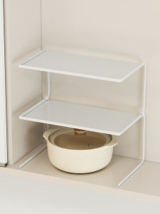 Multi-Layer Kitchen Cabinet Organizer Rack Modern Simplicity Design Sink Area Storage Shelf Carbon Steel Material No Drilling