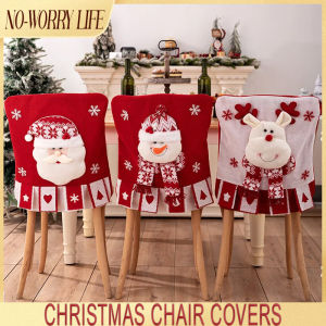 Christmas Chair Covers Santa Design for Dining Chairs Stools Holiday Decorations Chair Back Covers Navidad Natal