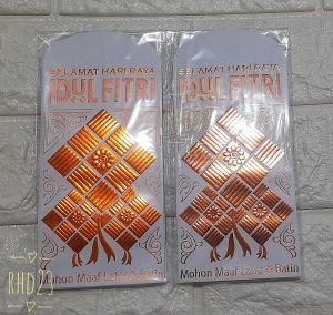 Amplop Lebaran Idul Fitri Eksklusif Poli mewah ukuran L uang tidak di lipat isi 5lembar