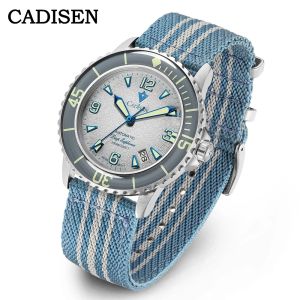 CADISEN Deep Explorer MIYOTA 8215 Automatic Mechanical Watch Man Canvas Strap Wristwatch Luxury Luminous Waterproof Watches