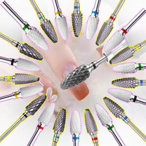 Corn Shape Nail Drill Bits Set Tungsten steel Nail Drill Bits for Shaping Polishing Removing Acrylic Gel Nails 1.89/2 Inch