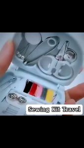 Sewing Kit Mini Traveling Portable Alat Set Perlengkapan Menjahit Benang Jarum Gunting Kit Mini Lipat