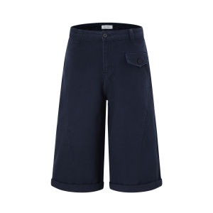 American Retro Utility Wide Leg Shorts Side Pockets Cuffed 3D Cutting CleanFit