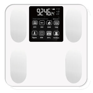 USB Tempered Glass Body Fat Digital Scale with BMI Compact Size LED Display for Day Night Daily Use