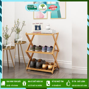 [XK IKEA] Kệ tab gỗ 3 tầng để đồ du lịch dã ngoại- Kệ chữ X đa năng gấp gọn để nhà bếp ngoài trời chịu lực tốt 100kg