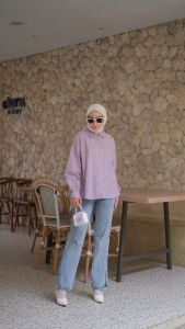 Blouse Wanita Motif Bunga Rebertus Maura