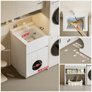 LANGXIANG | Deep Pet Bath Tub Customizable Cat Entrance