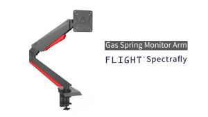 Flight Dual Spectrafly Monitor Arm LCD Arm Monitor Mount Vesa Monitor Stand Slim Design Come with RGB Lights Dynamic Spring Mechanism International Vesa Compatible 0.5-8kg Cable Management Included 360 Degree Monitor Rotation