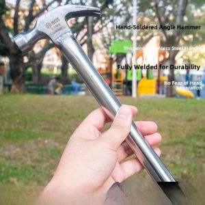 Stainless Steel Hammer Handle One Piece Welding Sheep Horn Hammer Head Multi Function Woodworking Wrench Home Use Hammer