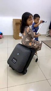Baby Stroller Kids Seatable Suitcase Lazy Person Trolley Case Ridable Travel Case