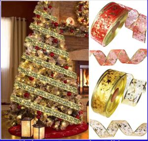 Ribbon 5CM 6CM Christmas tree decorations garlanddecorgiftsbowsXmas DIY Ribbon length 2.7 metes