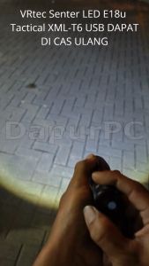 Senter LED E18u Tactical & USB Rechargeable Flashlight 10000 Lumen