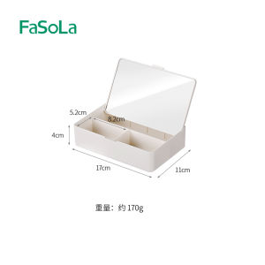 Japanese Fasola Foldable Cosmetic Mirror Storage Box Integrated Student Small Desktop Cosmetics Desktop Vanity Mirror