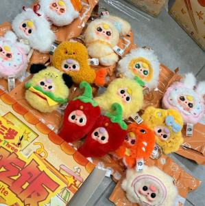 New 100% Official Baby Three Big Bite Series Blind Box Cute Fry Shrimps Vigorous Pepper Doll Kawaii Bag Pendant Surprise Gift