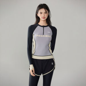 Long Sleeve Long Pants Swimsuit Womens Separate Conservative Sunscreen Large Size Surfing Diving Suit Sports Swimming Costume