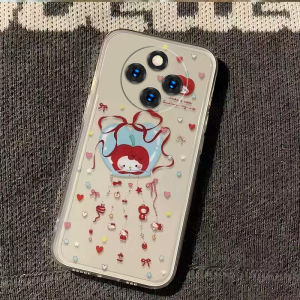 Redmi 14R/14C Cute Cartoon Silicone Phone Case Full Cover Transparent Anti-Fall Wind Bell KT Cat New Style Simple Creative Soft Shell