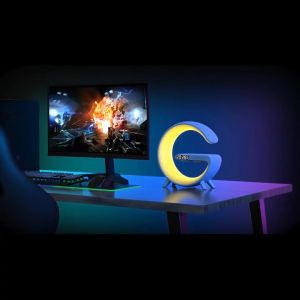 Bluetooth Speaker Wireless Speaker 15w LED Atmosphere Light RGB Table Lamp Charger Alarm Clock FM 蓝牙音响