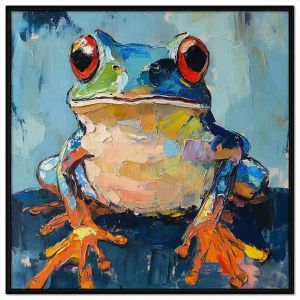 Tranh con ếch đơn giản chất liệu sơn dầu.Tranh treo tường dán tường trang trí nội thất.CGI-1154
