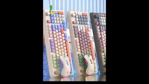 Combo bàn phím chuột có dây gaming XUNFOX K820 - Bàn phím chơi game Led 7 màu phím giả cơ chuột 3600 DPI ấn tượng