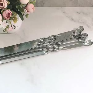 [selected]10pcs Stainless Camping Barbecue BBQ Skewers Needle Kebab Kabob Sticks Kitchenware Party Supplies