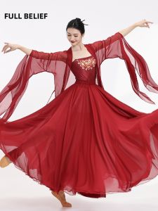 FULLBELIEF | Bộ Váy Dài Cheongsam Màu Đỏ Phong Cách Trung Quốc