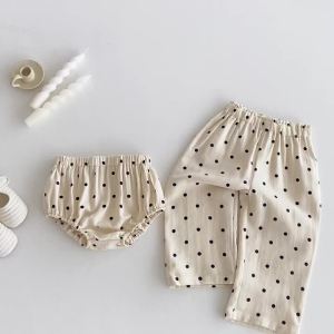 Infant Baby Pants Toddler Girls Polka Dot Linen Pants Newborn Bloomers Shorts Girls Casual Trousers Children Clothes