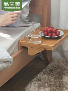 Solid Wood Projector Bedside Storage Rack Ultra-Compact No-Drill Installation for Dormitory and Adults Minimalist Modern Style