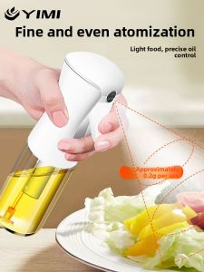 Kitchen Glass Spray Oil Bottle Food Grade Fog Spray Home Use Cooking Oil Mist Air Fryer Spraying Bottle Nordic Style Pure Color