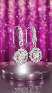 RoyStone - Anting Wanita Moissanite Sertifikat GRA Original Lapis Emas - Princess Earring