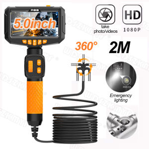 6mm 5inch 360° 1080p Industrial Piping Automotive Controlled Rotary Endoscope Camera Rotation For Cars Mobile Inspection Tools