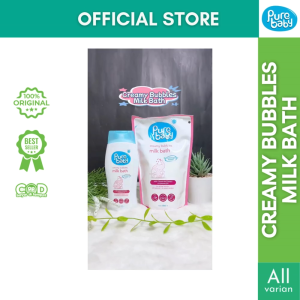 PURE BABY Creamy Bubbles Milk Bath | Sabun Mandi Cair Bayi dengan Bahan Alami