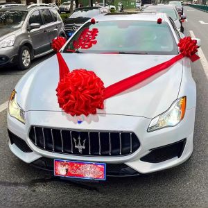 Trang Trí Đám Cưới Xe Hoa Bóng Hoa Đỏ Lớn Cho Xe Mới Xe Dẫn Đầu Đám Cưới Xe Hoa Đội Lúa Mì Xe Hoa Đội Lúa Mì